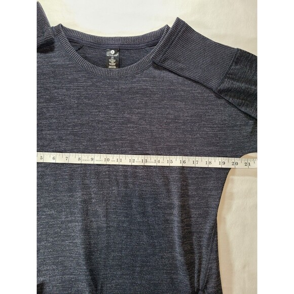 Active Life Heather Blue Tunic Sweater Large Zip Accents Stretch Knit Top - Picture 6 of 7